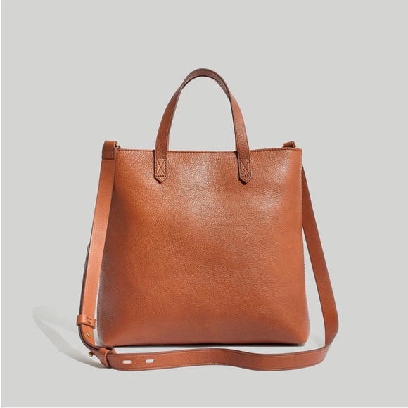 Madewell Handbags - Madewell | The Zip-Top Transport Crossbody English Saddle Brown Pebbled Leather